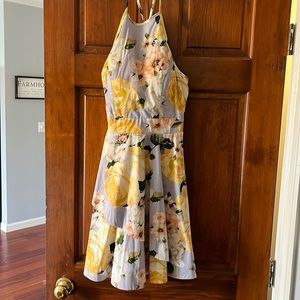 Purple dress with flowers, used once for a wedding